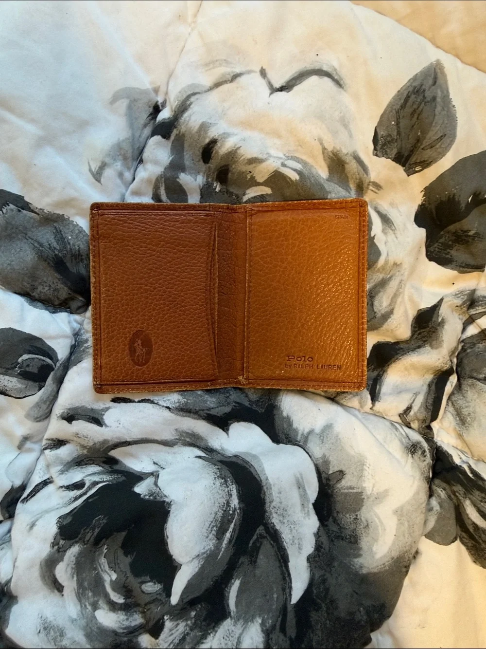 Vintage Polo by Ralph Lauren Soft Chestnut Brown Pebbled Leather Bifold Wallet